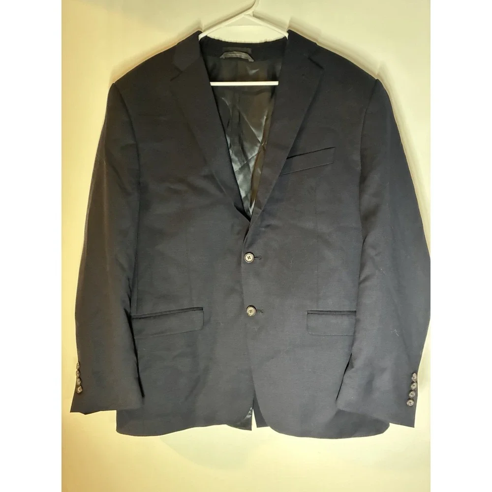 LRL Suit‎ Mens Blue 100% 44R Wool Blazer Jacket Top Business Lauren Ralph